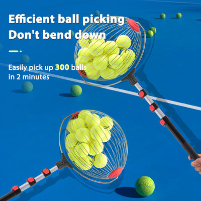 Xe múc bóng tennis di động, xô nhặt bóng pickleball với móc, dụng cụ sắp xếp bóng trên sân