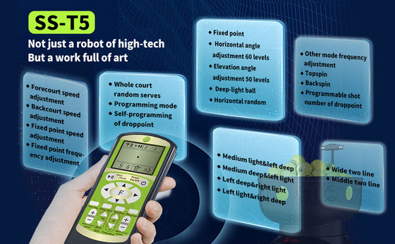 SIBOASI T5 APP Control Mini Shooting Tennis Machine Ball để huấn luyện