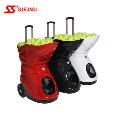 Máy phục vụ tennis thiết kế gấp với bánh xe di chuyển ổn định được nâng cấp